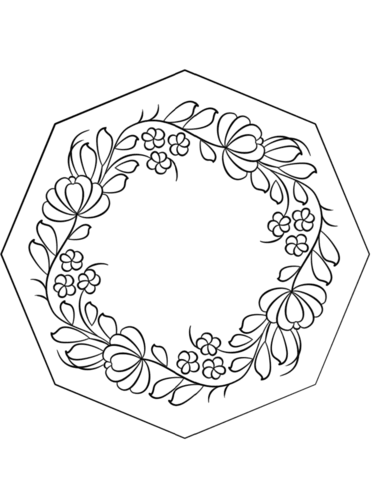 Petrykivka Painting Box Coloring Page